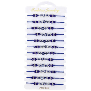 12pcs Eye Charms Bracelets Crystal Bead Anklets Child Girl Jewelry