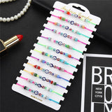 12pcs Eye Charms Bracelets Crystal Bead Anklets Child Girl Jewelry