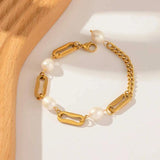 Vintage Geometric Pearl Bracelet for Party