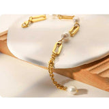 Vintage Geometric Pearl Bracelet for Party