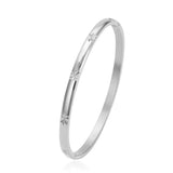 Minimalist Sun Flower Steel Bangle Bracelet