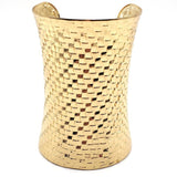 Golden Mosaic Pattern Arm Bracelet Metal Cuff Bangles