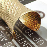 Golden Mosaic Pattern Arm Bracelet Metal Cuff Bangles