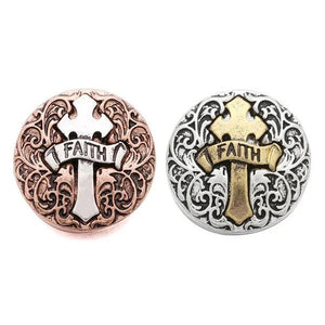 10pcs Faith Cross Snap Button Jewelry Ginger Metal 18mm Snap Buttons