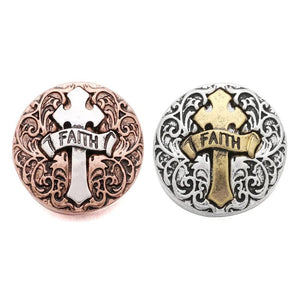 10pcs Faith Cross Snap Button Jewelry Ginger Metal 18mm Snap Buttons