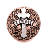 10pcs Faith Cross Snap Button Jewelry Ginger Metal 18mm Snap Buttons