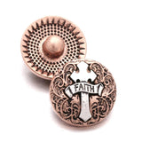 10pcs Faith Cross Snap Button Jewelry Ginger Metal 18mm Snap Buttons