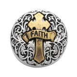 10pcs Faith Cross Snap Button Jewelry Ginger Metal 18mm Snap Buttons