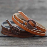Vintage Multilayer Wrap Leather Bracelet Unisex Bangle