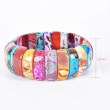 Asingeloo Color Agate Stone Beads Bracelets for Women