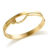 Stainless Steel Chain Link Buckle Bracelet Bangle Punk Jewelry