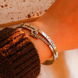 Stainless Steel Chain Link Buckle Bracelet Bangle Punk Jewelry