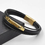Classic Leather Braided Magnetic Buckle Bracelet Men's Business Jewelry