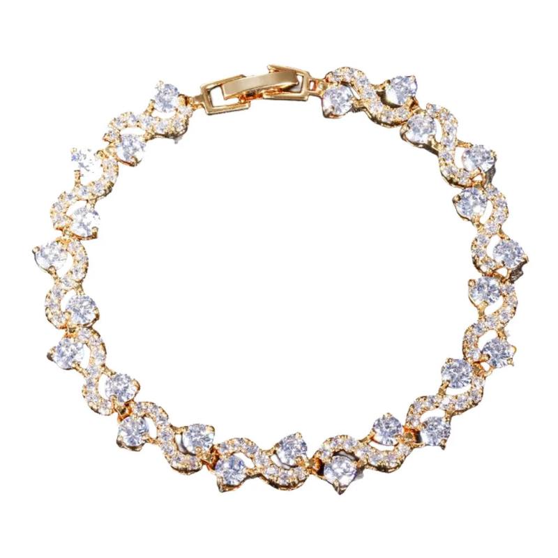 Copper Sparkling Women's Bracelet Wedding Dressing Bangle