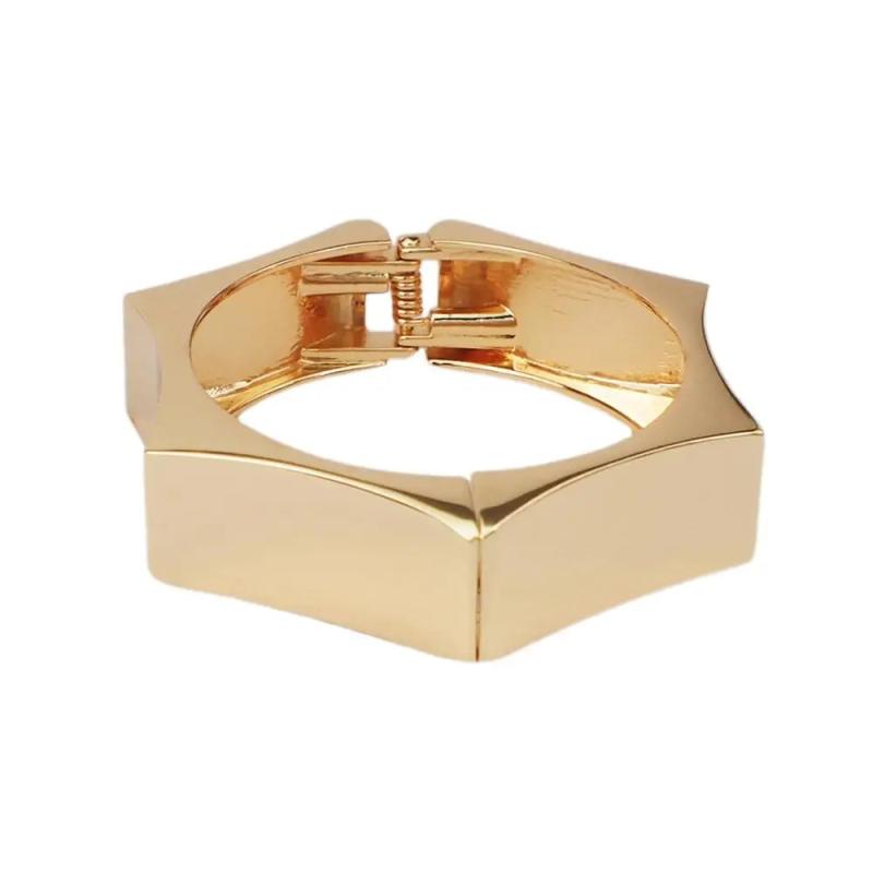 Geometric Statement Metal Cuff Bangle Bracelet