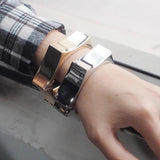 Geometric Statement Metal Cuff Bangle Bracelet