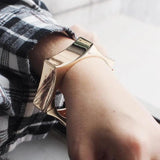Geometric Statement Metal Cuff Bangle Bracelet