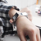 Geometric Statement Metal Cuff Bangle Bracelet