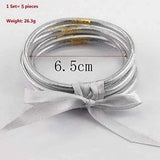 5pcs Bowknot Bangle Jelly Glitter Bracelets Silicone Lightweight Jewelry