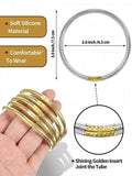 5pcs Bowknot Bangle Jelly Glitter Bracelets Silicone Lightweight Jewelry