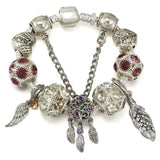 Tassel Dream Catcher Charm Bracelet Silver Plated Snake Bone Chain