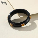 Colorful Resin Crystal Bangle Geometric Cuff Bracelet for Women