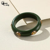 Colorful Resin Crystal Bangle Geometric Cuff Bracelet for Women