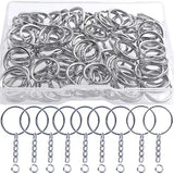 50Pcs Silver Plated Keychain Split Ring Holder DIY Key Chains Accessories