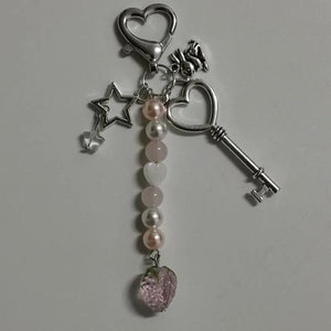 Sweet Romantic Star Guitar Bunny Keychain Gift