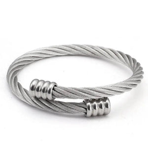 Stainless Steel Open Cuff Bangles Vintage Mesh Charm Bracelets