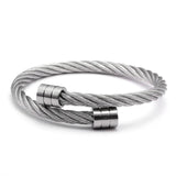 Stainless Steel Open Cuff Bangles Vintage Mesh Charm Bracelets
