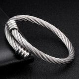 Stainless Steel Open Cuff Bangles Vintage Mesh Charm Bracelets