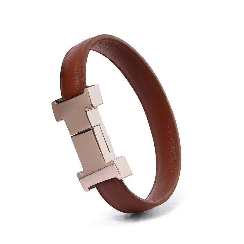 ZG USB Bracelet Rechargeable Transfer File Leather Bracelet