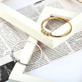 Circle Crystals Bracelets & Bangles Charm Stainless Steel Jewelry Gold-Color