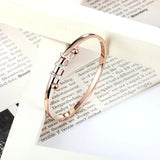 Circle Crystals Bracelets & Bangles Charm Stainless Steel Jewelry Gold-Color