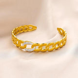 Vintage Twisted Rhinestone Bangle for Women - Adjustable Girls Jewelry