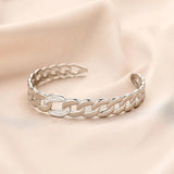 Vintage Twisted Rhinestone Bangle for Women - Adjustable Girls Jewelry