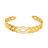 Vintage Twisted Rhinestone Bangle for Women - Adjustable Girls Jewelry