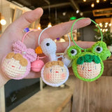 Handmade Ghost Doll Keychain Knitted Keyring for Keys Accessories