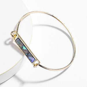 Resin Druzy Abalone Shell Bar Bangles for Women