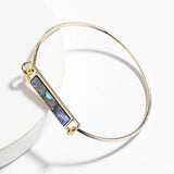 Resin Druzy Abalone Shell Bar Bangles for Women