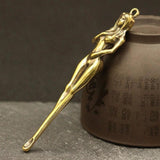Brass Keychain Earpick Beauty Women Keychain Pendants