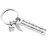 God Will Order His Angels to Protect You Keychain