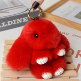 Plush Rabbit Keychain for Women Faux Fur Bunny Hare Key Chain Bag Trinket Gift