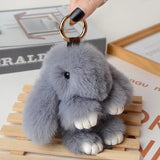 Plush Rabbit Keychain for Women Faux Fur Bunny Hare Key Chain Bag Trinket Gift