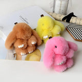 Plush Rabbit Keychain for Women Faux Fur Bunny Hare Key Chain Bag Trinket Gift