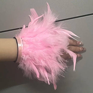 Feather Snap Bracelet Arm Cuffs Ostrich Feathers