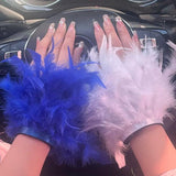 Feather Snap Bracelet Arm Cuffs Ostrich Feathers