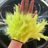 Feather Snap Bracelet Arm Cuffs Ostrich Feathers