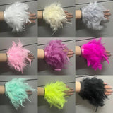 Feather Snap Bracelet Arm Cuffs Ostrich Feathers